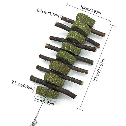 AUOKER Masticar Juguetes para Hámsters Manzana Palos De Madera, Natural Ramas Molar y Dientes de molienda de Juguete para Pequeños Animales Conejos, Chinchillas, Hámsters, Conejillos de Indias