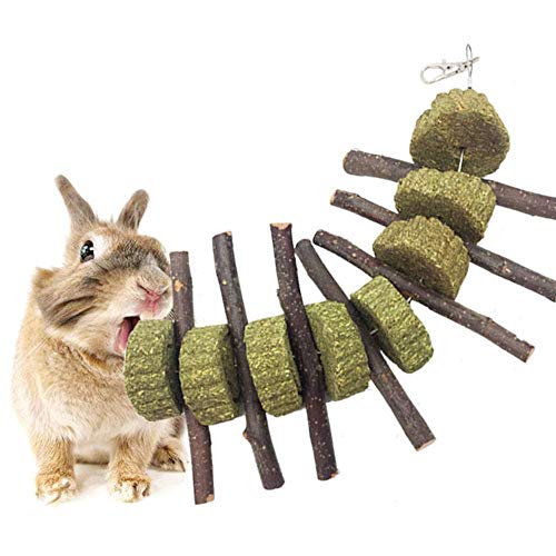 AUOKER Masticar Juguetes para Hámsters Manzana Palos De Madera, Natural Ramas Molar y Dientes de molienda de Juguete para Pequeños Animales Conejos, Chinchillas, Hámsters, Conejillos de Indias