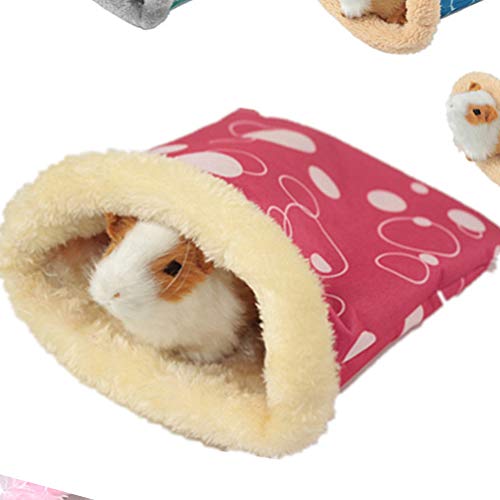 Balacoo Saco de Dormir de hámster de Felpa cálida pequeña Mascota Saco de Dormir Jaula Cama Nido para hámster Conejillo de Indias Chinchillas de Rata Erizo (Color Aleatorio, s)