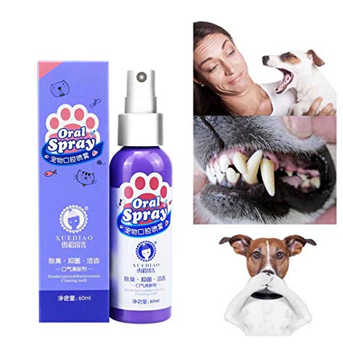 Bearbelly - Ambientador para Aliento de Mascotas, Limpieza de Dientes Perro Gato Limpiador de Cuidado Dental en Aerosol para Eliminar la halitosis Mejora el Cuidado de la Boca Higiene Oral