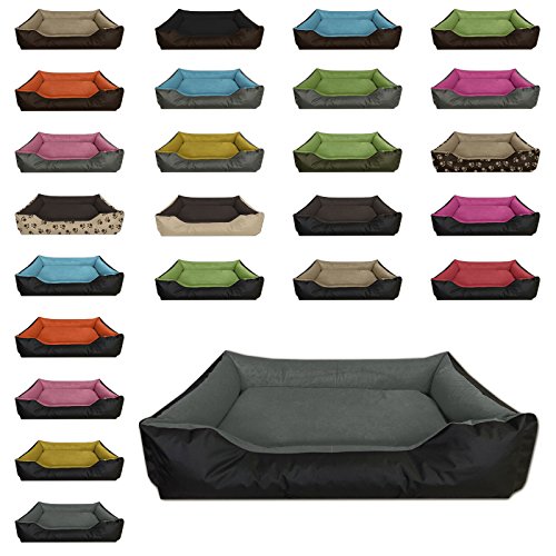 BedDog® LUPI colchón para Perro S hasta XXXL, 24 Colores, Cama para Perro, sofá para Perro, Cesta para Perro, XXXL Negro/Gris