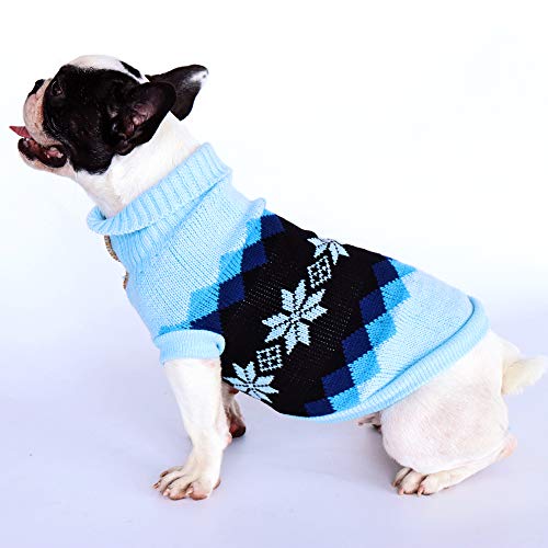 Beirui Cute Puppy Perro Jumpers para Perros pequeños Gatos, Suave Chihuahua Ropa para Cachorros, Invierno cálido pequeño Perro Navidad Jersey Cuello Tortuga suéter, 2 Colores, 3 tamaños