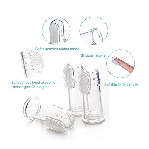 Bello Luna Cepillos de Dientes del Perro 10Pcs, Cepillo de Dientes del Dedo del Animal doméstico Cepillos de la higiene Dental para el Perro y el Gato