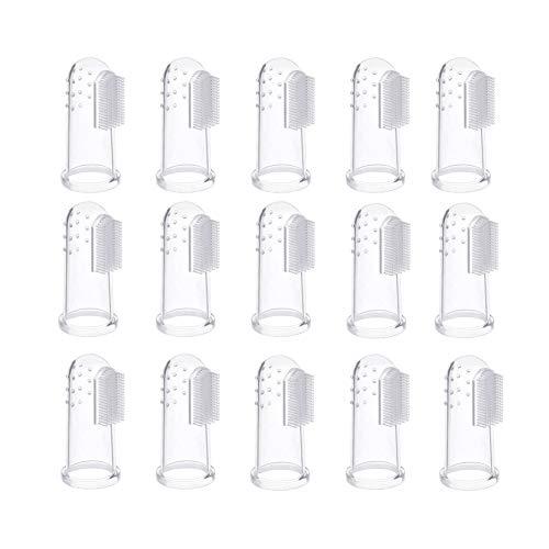 Bello Luna Cepillos de Dientes del Perro 15Pcs, Cepillo de Dientes del Dedo del Animal doméstico Cepillos dentales de la higiene para el Perro y el Gato