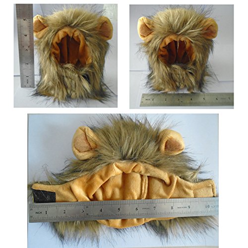 Bello Luna Peluca de gato de perro mascota Peluca divertida del le¨®n Cosplay de mascotas