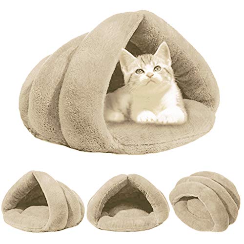 Beskie - Cama Cueva para Mascotas, para Gatos pequeños, medianos, Perros, Mascotas, Saco de Dormir, Forro Polar Grueso, cálido, para Perro, para Gatos, Cachorros