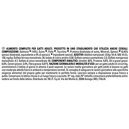 Beyond Purina Humido Gato Grain Free Rico en Salmón con Spinaci, Pack de 12 x 85 g