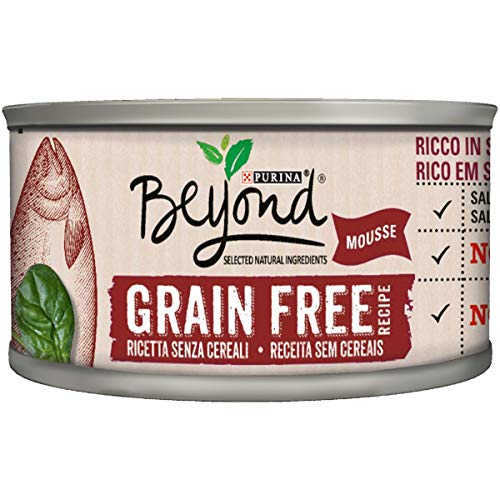 Beyond Purina Humido Gato Grain Free Rico en Salmón con Spinaci, Pack de 12 x 85 g