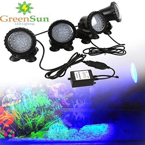 BGGGT 1 Set 4 Piezas RGB Peces de Acuario Tanque de Control Remoto a Prueba de Agua de luz Faro subacuático Acuario Estanque de jardín (Color : EU Plug)