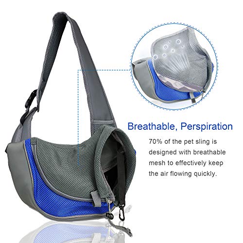 BIGWING Style- Bolso Bandolera para Llevar Perrito Gatito Mascota Portable Todo en Uno, Azúl Grande