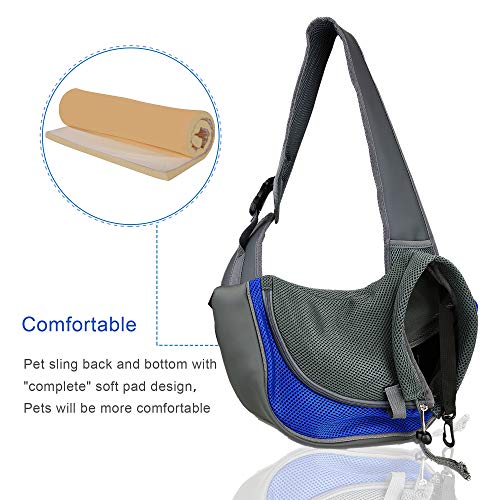 BIGWING Style- Bolso Bandolera para Llevar Perrito Gatito Mascota Portable Todo en Uno, Azúl Grande