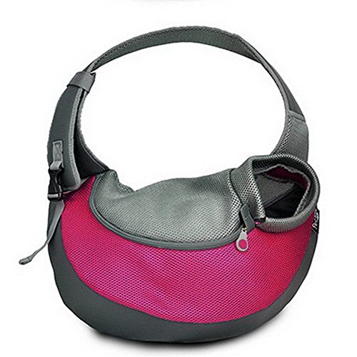 BIGWING Style-Bolso Bandolera para Llevar Perrito Gatito Mascota Portable Todo en Uno, Fucsia Pequeño