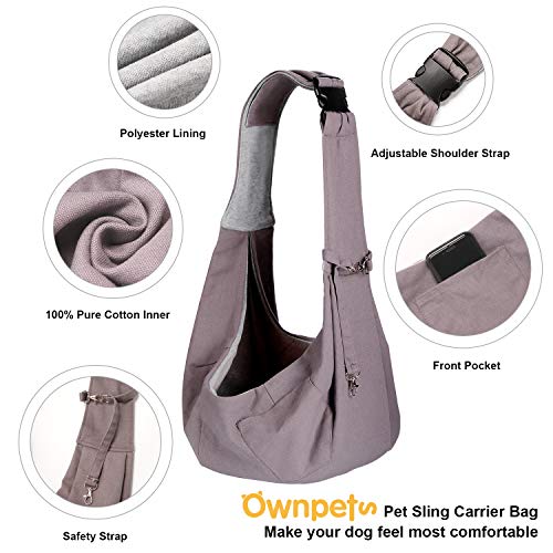 Bolso porta mascotas sling, mascotas propias Nolso porta mascotas sling seguro, Cómodo, reversible, ajustable, apto Mascotas pequeñas y medianas, perfecto para actividades al aire libre