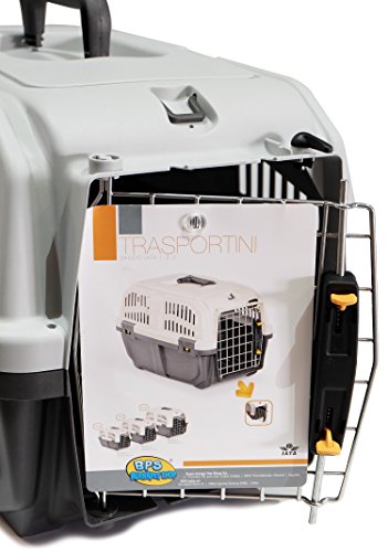 BPS (R) Transportín plástico para perros y gatos Mascota Caja de Transporte IATA 3 Tamaños para Elegir Color Gris/ Gris Oscuro 60* 40* 39cm Tamaño L BPS-4142