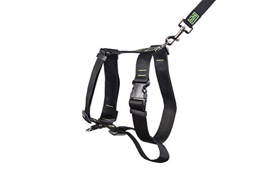 bub's Not Pull - arnés para Perro Grande Sistema Anti tirón (Comprobar tamaño: Cuello 43 a 74 cm Pecho 59 a 94 cm) color Negro