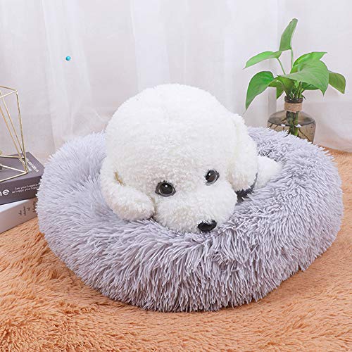 BVAGSS Cama de Felpa Deluxe Plush Redonda de Pelo Nido de Donut para Mascotas Deluxe para Gatos y Perros XH034