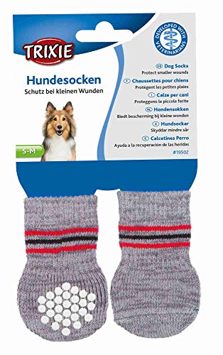 Calcetines Perro, Antideslizante, S-M, 2 ud, Gris