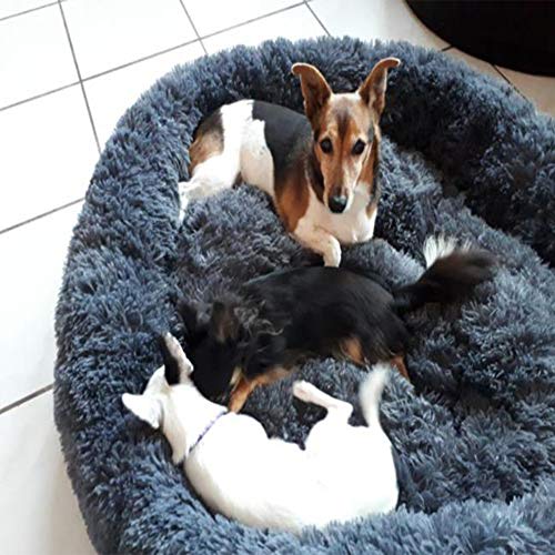 Cama Redonda para Mascota, mullida y calmante Cama de Felpa para Nido de Cueva, sofá para Mascotas y Gatos, Suave y cómodo para Perro Extra Grande