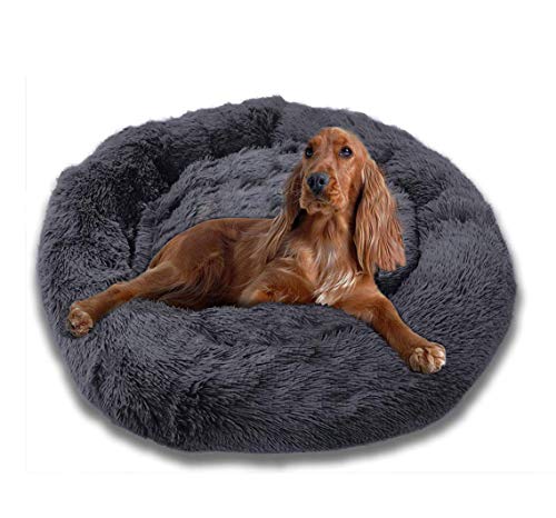 Cama Redonda para Mascota, mullida y calmante Cama de Felpa para Nido de Cueva, sofá para Mascotas y Gatos, Suave y cómodo para Perro Extra Grande