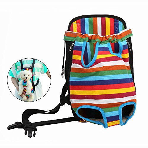 Case Wonder Mochila para Perro Y Gato - Cabeza y Piernas Fuera Portátil Adjustable Viaje Bolsa Backpack Frontal Pack de Transporte para Mascota Perro Gato y Cachorros(S)