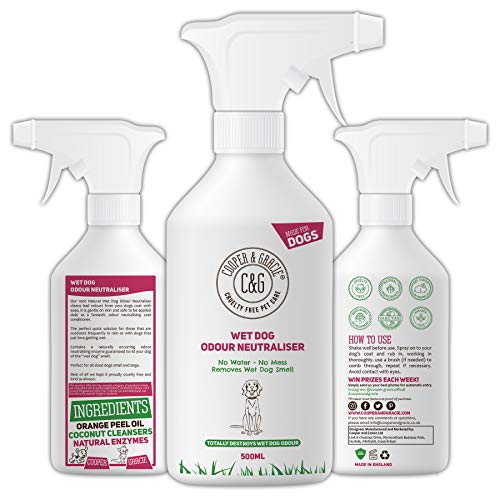 C&G Pets C&G - NEUTRALIZADOR DE Olor A Perro Mojado 500ML - ELIMINADOR DE Olor SIN Agua - Desodorante EN Spray SIN Enjuague - Perro DE Olor Agradable - Ingredientes Libre DE CRUELDAD