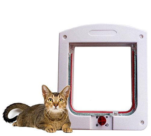 chendongdong Puerta de plástico para Mascotas Puerta de Perros de Aleta de Gato Perro de Perros Puerta Puerta de Gato para Mascotas Blanco