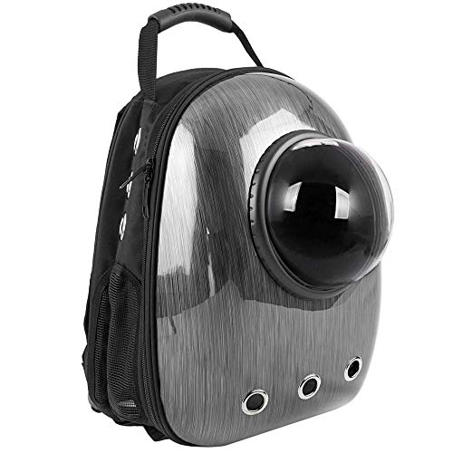 CityBAG - Mochila para Transporte de Mascotas Gato y Perro Transportin de plástico rígido Gris