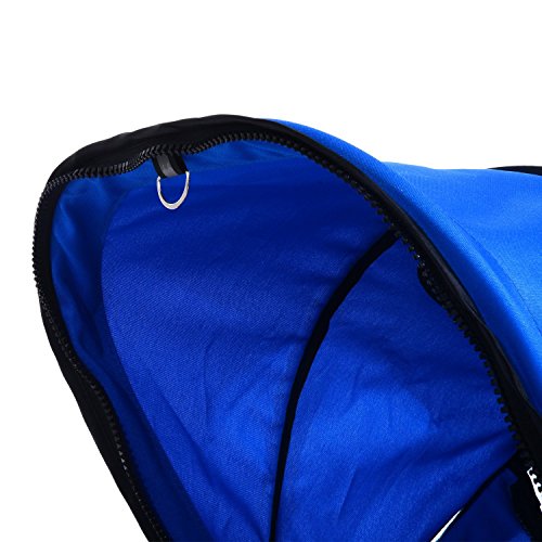 Cochecito Plegable Mascotas 75x45x97cm Perro Gato Carrito Ruedas Giran 360º Azul