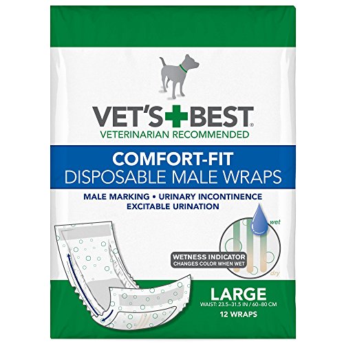 Comfort Fit Disposable Male Dog Diapers | Envolturas masculinas absorbentes con ajuste a prueba de fugas | Grande 12Pk