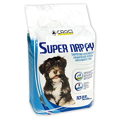 Croci Perro Absorbente Super pañales, 90 x 60 cm, Pack de 10