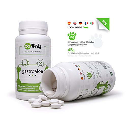 DAONLY Salud gastrointestinal para tu Mascota, indicado para intestino Irritable, Gusanos intestinales, Alternativa Natural a los medicamentos para Perros, Aloe Vera para Gatos y Perros (Sabor Pollo)