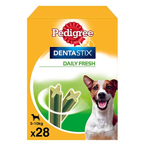 Dentastix Fresh de uso diario para higiene oral y contra mal aliento para perros pequeños (Pack de 4)