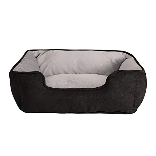 Dibea Cama Perros 2 En 1 Cojín Perros Sofá Perros Tamaño (S) 60X50 Cm Negro-Gris, S, Negro-Gris 1000 g