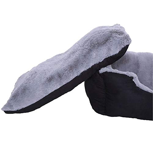 Dibea Cama Perros Cojín Perros Cesta Perros con Cojín Tamaño L Gris/Negro 1 Unidad 900 g