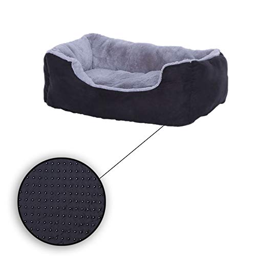 Dibea Cama Perros Cojín Perros Cesta Perros Con Cojín Tamaño M Gris/Negro 1 Unidad 650 g