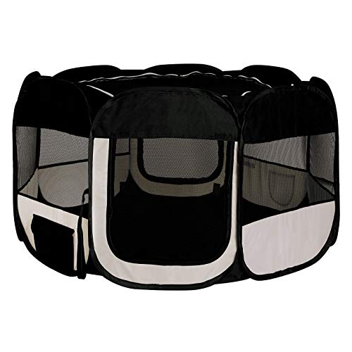 Dibea Pp00255 - Parque para Cachorros y Perros, Plegable, para Interior y Exterior, Color Negro y Beige