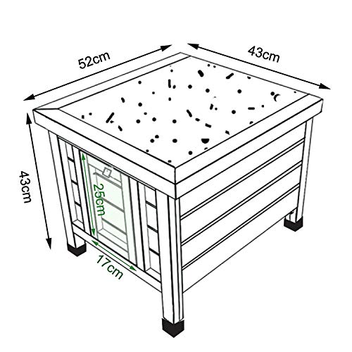 Dibea RH10017, Casa de Madera (43 x 43 x 52 cm), Cabaña para Pequeños Animales