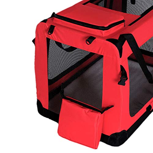 dibea TB10052 Bolsa de Transporte para Perros y Gatos, Rojo, (L) 70x52x50 cm