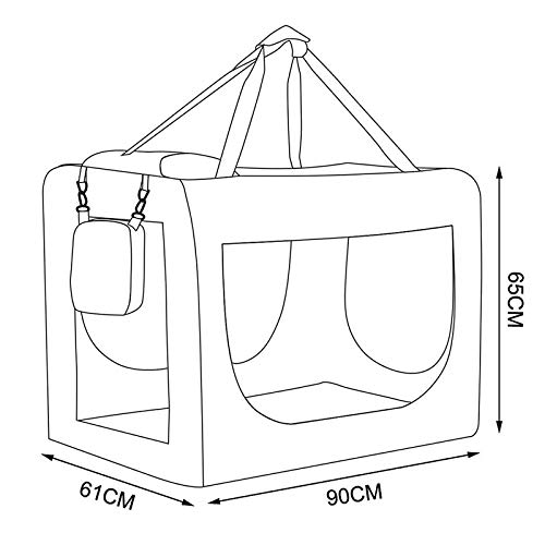 dibea TB10054 Bolsa de Transporte para Perros y Gatos, Rojo, (XXL) 90x61x65 cm