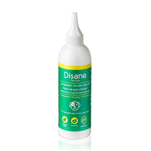 Disane Limpiador de Ojos para Perros Natural | Elimina Manchas y Legañas Producidas por Secreciones Lagrimales Alrededor del Ojo| Formulado Bajo Control Veterinario Para la Salud Ocular del Perro