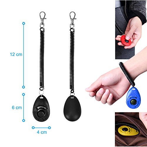 Diyife Clicker para Adiestramiento Perro, 4 Piezas, Multicolor con Correa para la Muñeca para Perro Gato Caballo