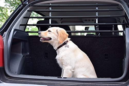 dobar 62200 Walky Barrier – umklappb Ares Corte Rejilla para el Maletero, a Cualquier Auto Ajustable Perros Rejilla, 28 – 36 x 82 – 141 cm, Negro,