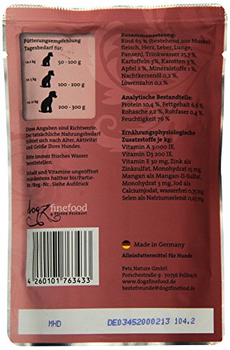 Dogz finefood Perros Forro No. 2 100 g de Vacuno, 12 Unidades (12 x 100 g)