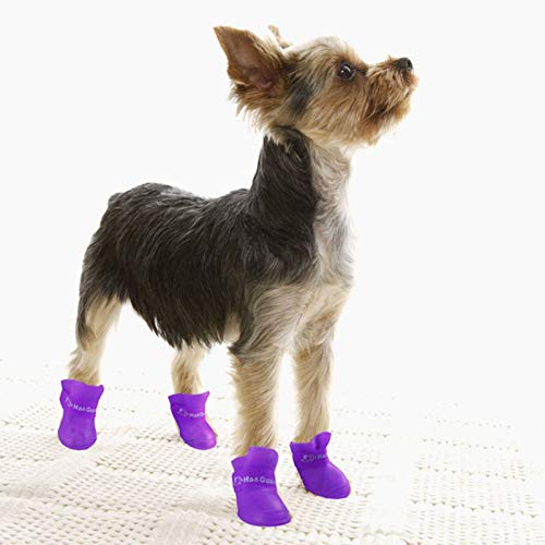 Ducomi Zampette - Zapatillas Impermeables para Perros - Cómodas y Fáciles de Poner - Protegen Las Patas de tu Mascota - Reducen el Riesgo de Infecciones en Caso de Heridas (M, Azul)