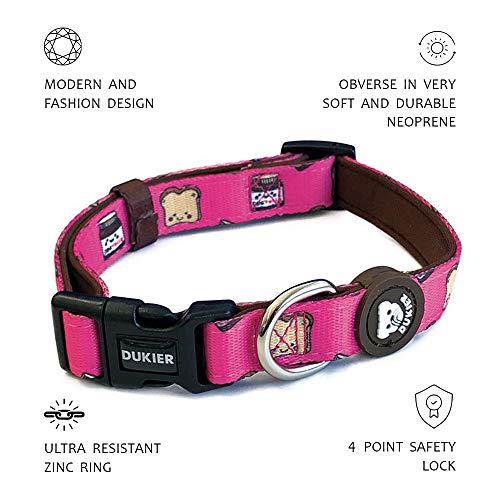 Dukier - Collar para Perro Ajustable y cómodo con Estampados Originales