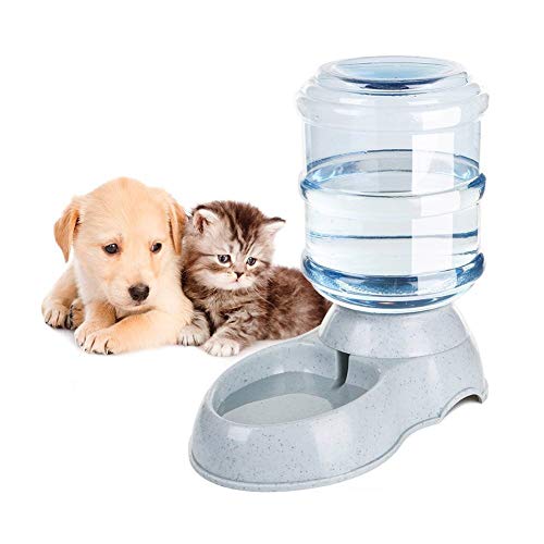 DZL- Dispensador de Agua Automático para Mascotas de Gatos/Perros 3.5L x 2 Piezas Dispensador Comida y Agua de Perros (Bebedero+Comedero)