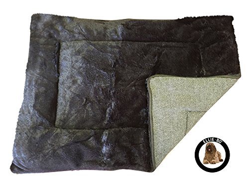 Ellie-Bo - Cama Reversible de Tweed y Piel sintética marrón para jaulas y Cajas pequeñas de 24 Pulgadas