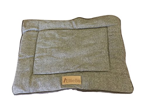 Ellie-Bo - Cama Reversible de Tweed y Piel sintética marrón para jaulas y Cajas pequeñas de 24 Pulgadas