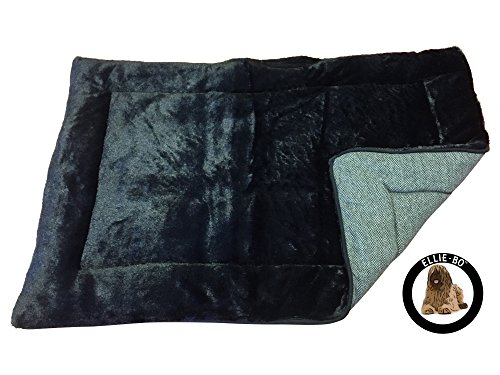 Ellie-Bo - Cama Reversible de Tweed y Piel sintética Negra para jaulas y jaulas de Perro de 36 Pulgadas