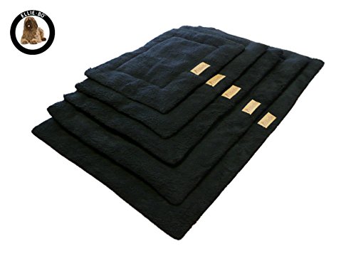 Ellie-Bo Sherpa - Colchoneta de Forro Polar para Cama Grande de 36 Pulgadas, Color Negro